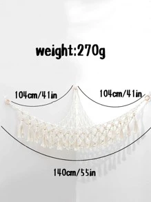 1入組流蘇裝飾玩具吊床 - 杏色 - 查看 3