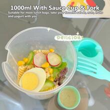 沙拉餐摇摇杯，DIY 新鲜沙拉杯，便携式水果蔬菜沙拉杯容器运动水壶，户外水壶 - 粉色 - 查看 3