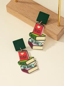 1 đôi bông tai thả sách thời trang cho phụ nữ để trang trí hàng ngày - Nhiều màu - Xem 3