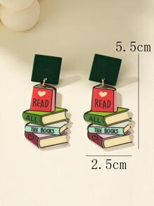 1 đôi bông tai thả sách thời trang cho phụ nữ để trang trí hàng ngày - Nhiều màu - Xem 4