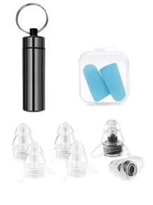 1pc Portable Earplug Storage Box - Black - View 2