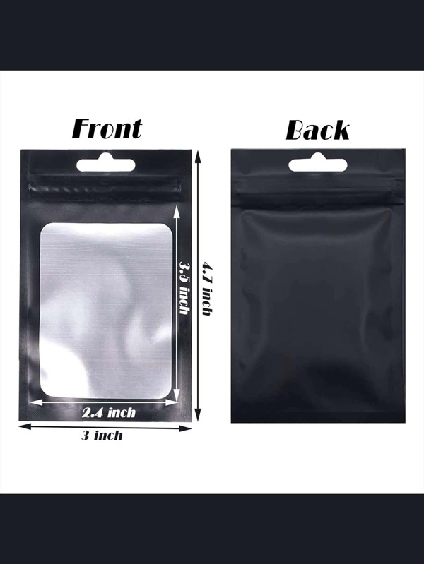 150pcs Mylar Bags Black Foil Ziplock Bags Resealable Smell Proof