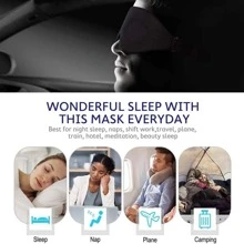 Bịt Mắt Màu Đen Trơn Cho Du Lịch & Ngủ Trưa Lõm Đúc Giấc Ngủ Ban Đêm Che Chặn Ánh Sáng Mềm Mại Thoải Mái Thoải Mái Che Mắt Cho du Lịch Ngủ Trưa Cho Nam Nữ - màu đen - Xem 5