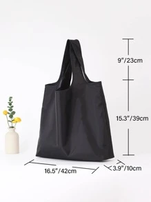 簡約大容量購物包黑色休閒書包適合畢業生、青少年女孩、新生、大二、初中和高中學生、大學和高中，非常適合戶外、旅行和返校 - 黑色 - 查看 4