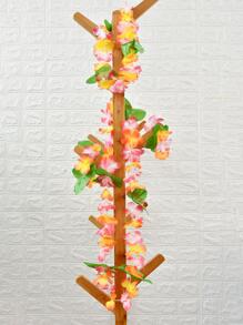 4pcs Multicolored Hawaiian Flower Wreath Garland Necklace Head Ring Wristband - Multicolor - View 4