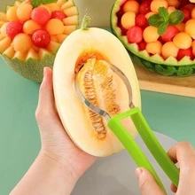 3-In-1 Fruit Carving Tool Set Including Fruit Baller, Melon Baller And Carving Knife - Green - View 4