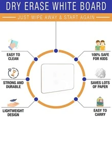 1 pieza Pizarron mini - Blanco - Ver 4