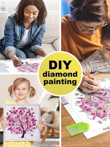樹紋DIY無框鑽石畫 - 彩色 - 查看 4
