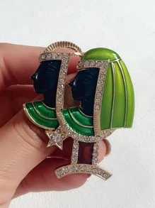 水鑽裝飾人物設計胸針 - 彩色 - 查看 1