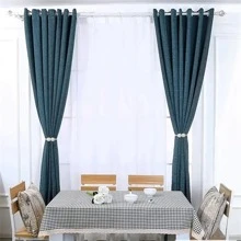 2 cái Faux Pearl Decor Rèm từ tính - Màu vàng - Xem 2