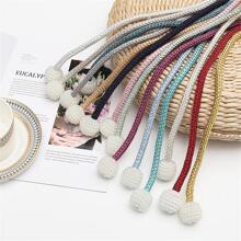 2 cái Faux Pearl Decor Rèm từ tính - Màu vàng - Xem 3