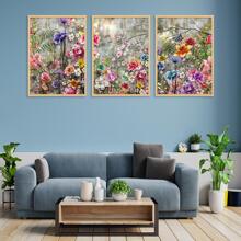 3入組花朵印花無框畫 - 彩色 - 查看 2