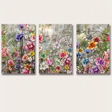 3入組花朵印花無框畫 - 彩色 - 查看 4