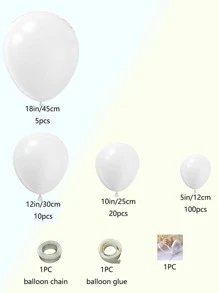 Bebé 138 piezas Kit de guirnalda de globos mate puro blanco para de cumpleaños boda - Blanco - Ver 2