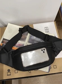 New Crossbody Small Lightweight Sports Waist Bag Fanny Pack Crossbody Bag College Bag For Books Multi-Functional Belt Bag Bum Bag Winter Outdoor Purse Black Bag Large Capacity Vintage Chest Bag Leather Hip Bag Men Bag Gifts For Men Travel Essentials Retro Bag Holiday Essentials Bag For Men Bags Back To School Vintage Vacation Gift Bag Pack Spring Vintage Bags School Supplies Belt Bag For Men Pouch Phone Bag - Black - View 4