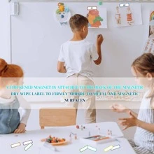 40 片白板磁性標籤，磁性乾擦標籤姓名標籤標籤板可寫可擦除多色磁性貼紙適用於教室冰箱（3x8 厘米/1.18x3.15 英寸） - 彩色 - 查看 5