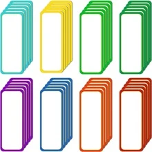 40 片白板磁性標籤，磁性乾擦標籤姓名標籤標籤板可寫可擦除多色磁性貼紙適用於教室冰箱（3x8 厘米/1.18x3.15 英寸） - 彩色 - 查看 1