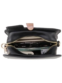 新颖相机形状链条斜挎包女士时尚可爱女孩单肩包钱包和手提包 PU 皮革