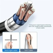 1 pieza Cámara de endoscopio con puerto micro USB compatible con iPhone, Ip67 a prueba de agua, con 8 luces LED, adecuada para inspección de automóviles, inspección interna de aire acondicionado, inspección de tuberías industriales, etc. Endoscopio USB para teléfonos móviles, computadoras, inspección de boroscopio, cámara en serpiente - Negro - Ver 5