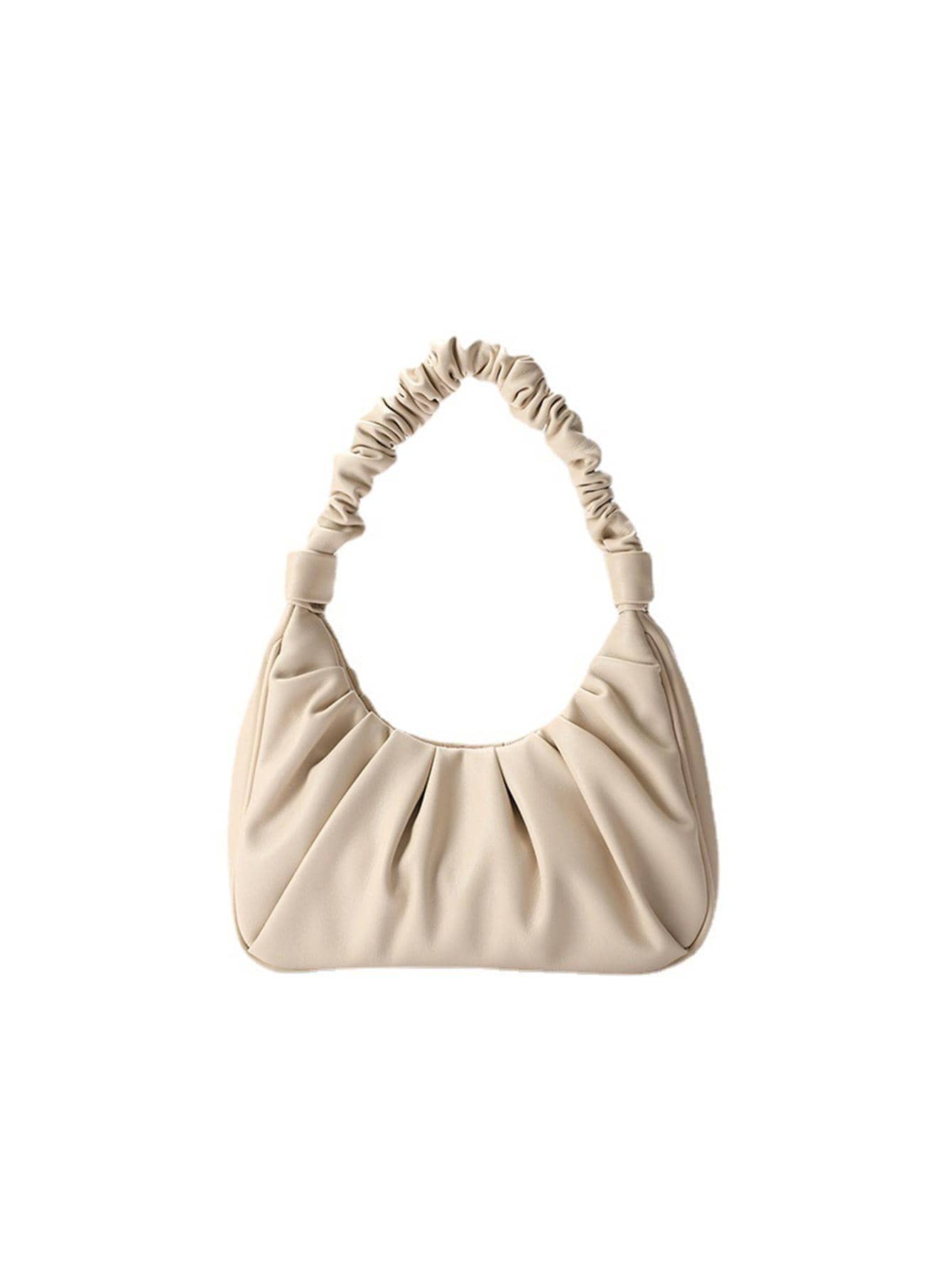 Fashionable Pleated Cloud Design Versatile Shoulder Bag - Apricot - View 7