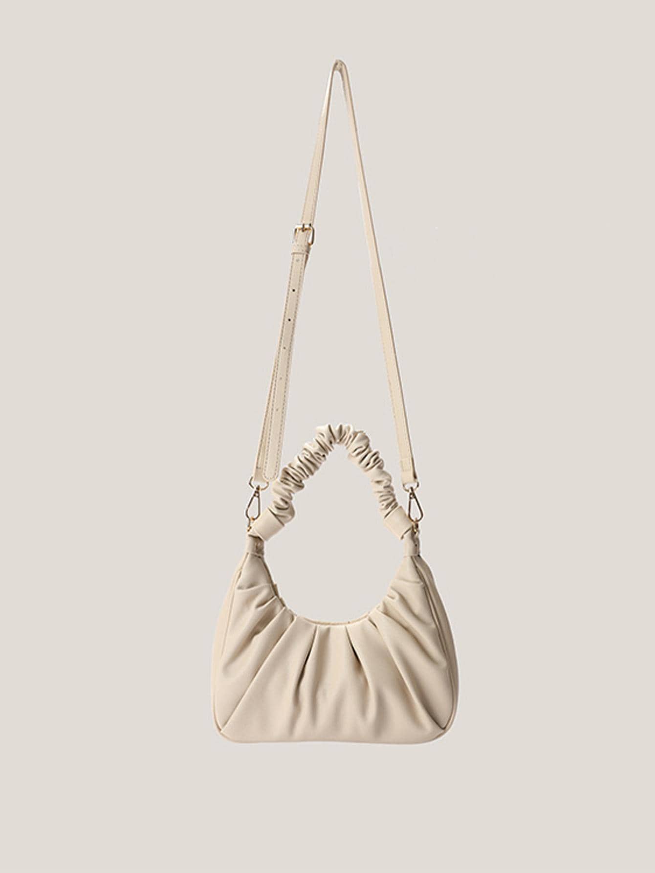 Fashionable Pleated Cloud Design Versatile Shoulder Bag - Apricot - View 2
