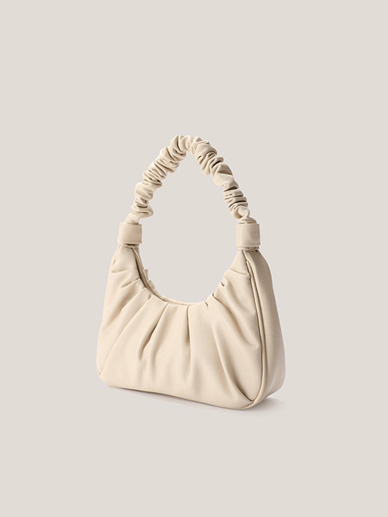 Fashionable Pleated Cloud Design Versatile Shoulder Bag - Apricot - View 1