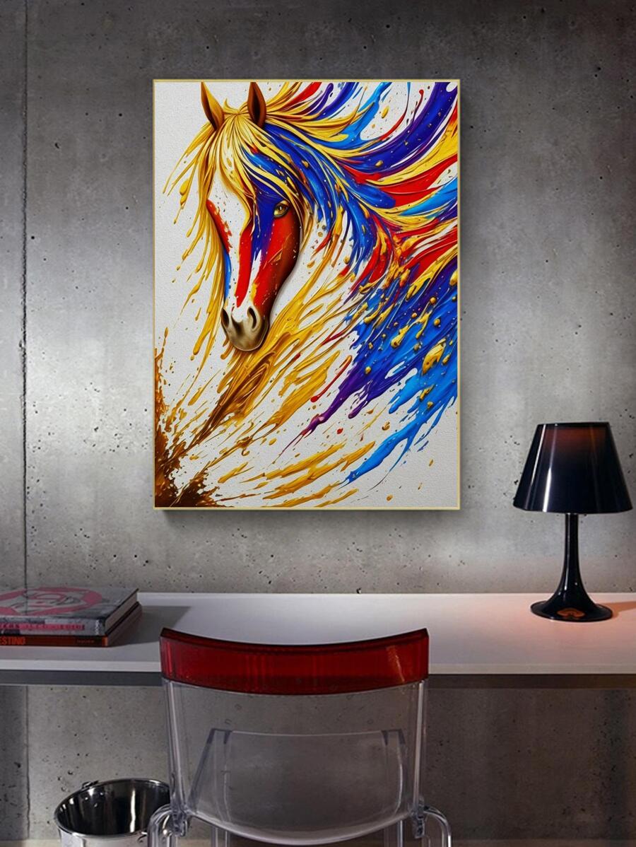 1入組馬圖案無框畫 - 彩色 - 查看 1