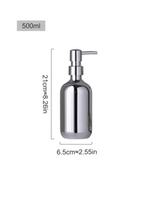 1pc Solid Color Lotion Dispenser Home Bathroom Decor - Silver - View 3