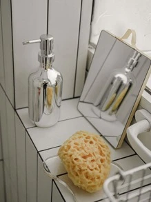 1pc Solid Color Lotion Dispenser Home Bathroom Decor - Silver - View 7