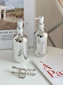 1pc Solid Color Lotion Dispenser Home Bathroom Decor - Silver - View 6