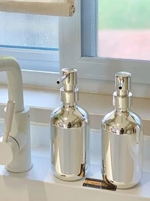 1pc Solid Color Lotion Dispenser Home Bathroom Decor - Silver - View 8