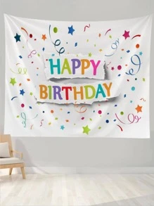 標語圖案掛毯 - 彩色 - 查看 2