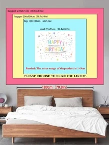 標語圖案掛毯 - 彩色 - 查看 6