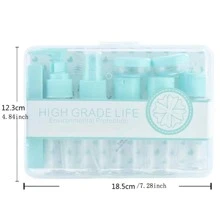 Tsa Approved Travel Toiletry Bottles Containers Kit (LEAKPROOF ) Travel Accessories - 11 Pieces/Clear Case - Mint Green - View 4