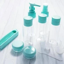 Tsa Approved Travel Toiletry Bottles Containers Kit (LEAKPROOF ) Travel Accessories - 11 Pieces/Clear Case - Mint Green - View 2