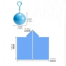 1pc Portable Disposable Raincoat - Orange - View 4