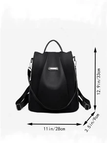 牛津布背包女2023新款時尚休閒旅行背包絎縫斜挎包帶零錢包，女式PU皮革方肩包防盜背包錢包時尚兩用單肩包休閒戶外旅行書包