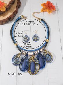 Bộ trang sức trang trí hình tròn 3 cái/bộ - Màu xanh lam - Xem 3
