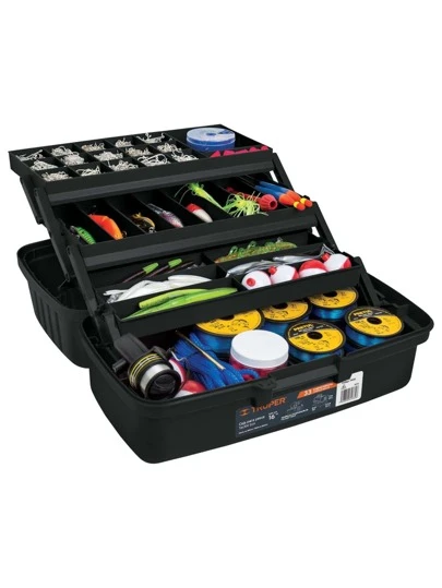 Caja para pesca de 16" con 3 bandejas deslizables, Truper 10539