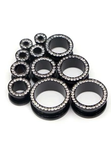 2 Peças Brincos e Túneis de Aço Inoxidável, Piercings de Orelha, Brincos de Pressão Rosqueados, Expansores de Orelha, Joias Corporais