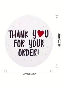 500 piezas Pegatina de regalo con slogan Thank you con estampado - Multicolor - Ver 3