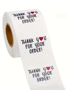 500 piezas Pegatina de regalo con slogan Thank you con estampado - Multicolor - Ver 2
