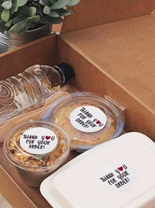 500 piezas Pegatina de regalo con slogan Thank you con estampado - Multicolor - Ver 5