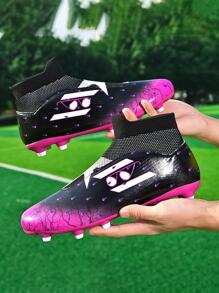 Zapatos De Fútbol Para Mujer Para Entrenamiento En Pasto, Botas Con Clavos Transpirables Para Deportes Al Aire Libre Para Hombre Y Mujer, Zapatos De Fútbol Profesionales Para Parejas Con Clavos Ronaldo Cleats - Rosa Fucsia - Ver 1