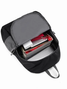 Letter Patch Ba lô sức chứa lớn màu đen cho doanh nghiệp Ba lô đi học Túi đi học Túi đi học trở lại trường Ba lô máy tính xách tay cho trường học Ba lô thông thường Ba lô máy tính xách tay cho du lịch Đi làm Nhẹ - màu đen - Xem 5