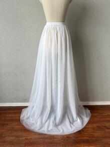Solid White Petticoat - White - View 4