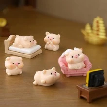 8 cái thủ công trang trí hình con lợn - Màu vàng - Xem 4