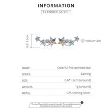 1對彩虹多種水晶星星耳釘純銀耳環適合女士訂婚 - 星星 - 查看 5