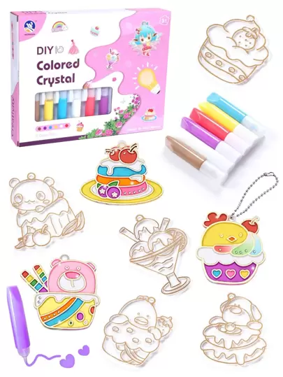 1 套卡通设计悬挂装饰套装学校用品，小黑猫，女孩 Diy