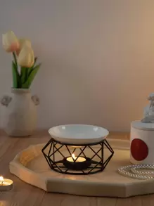 1pc Faceted Essential Oil Lamp Candle Holder For Home Use Gifts Birthday Graduation
